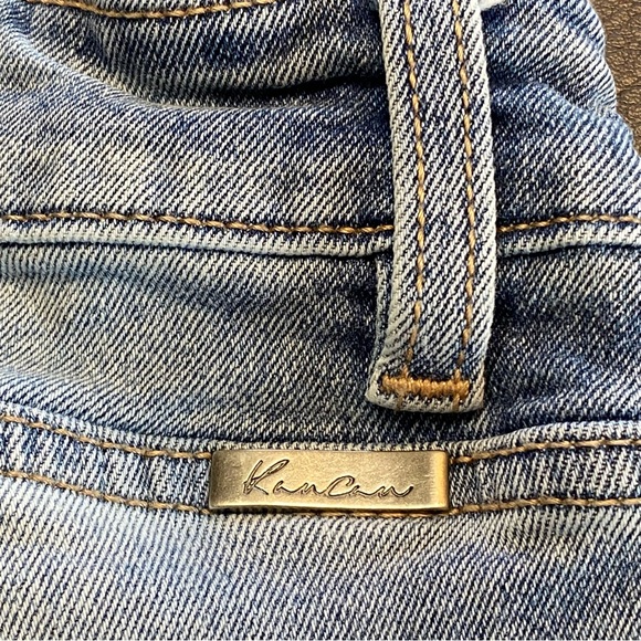 Kancan Distressed Raw Hem Fray Estilo Destroyed Crop Ankle Jeans Size 24 - Picture 7 of 13